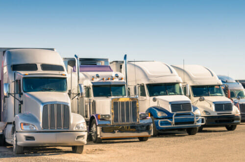 Fleet of semi-trucks